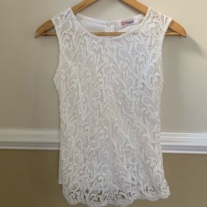 White peplum lace top size small